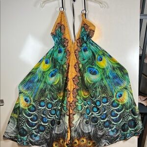 Celina dress Vibrant Peacock Feather A0156